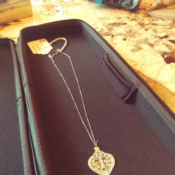 Sterling Silver Adjustable Necklace with Charm - Picture 3 of 4